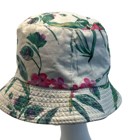 Floral Reversible Bucket Hat With Tropical Print - Picture 7 of 9